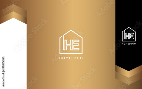 Letter HE Home and Building Logo