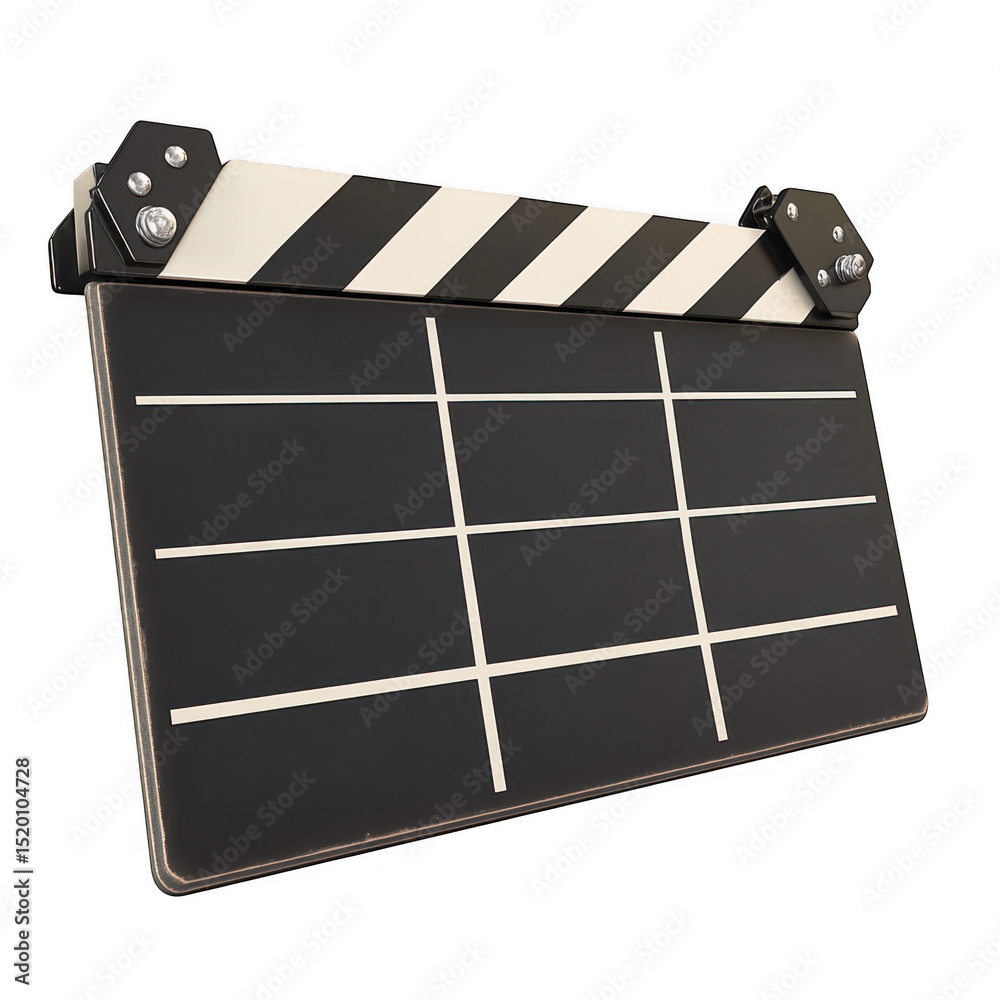 Fototapeta premium Movie clapperboard isolated on transparent background