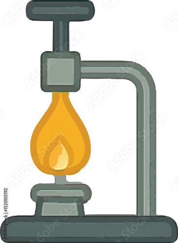 A black Bunsen burner icon, great for chemistry labs and heat experiments, crafted in a classic vector design