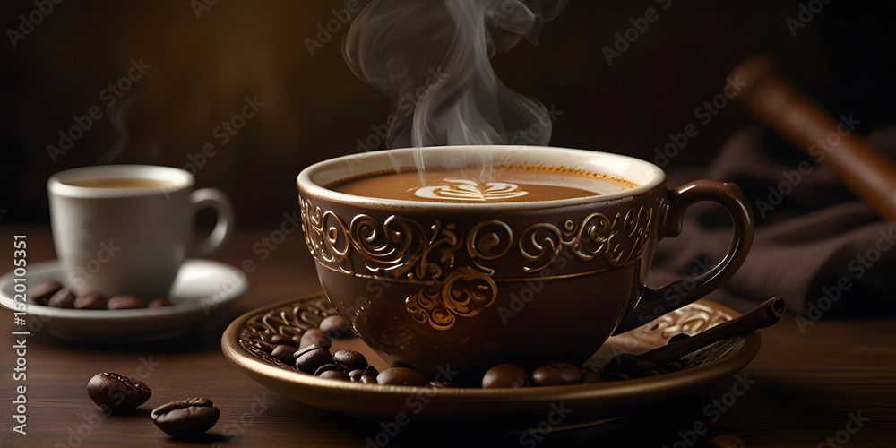 Fototapeta premium a cup of coffee on the table