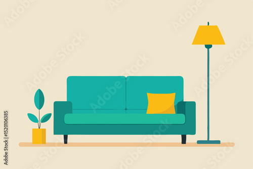 modern living room with sofa