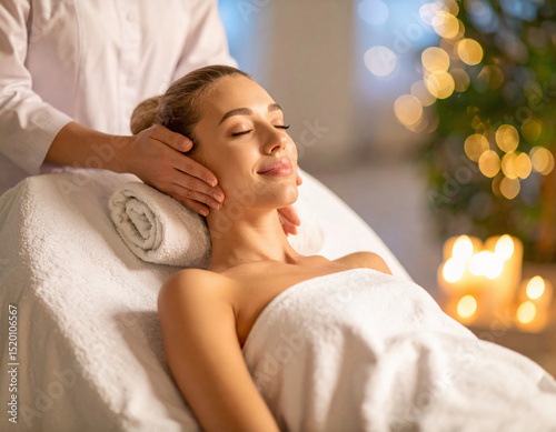Deep Tissue Relaxation Massage Therapy
Shoulder and neck massage in a tranquil spa environment. Useful for promoting massage therapy, stress relief, and wellness treatments.