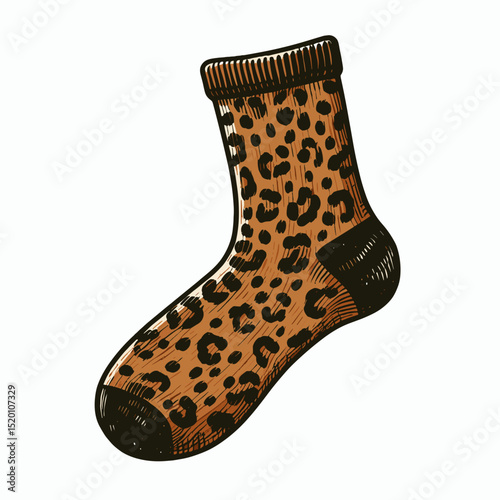Leopard print sock