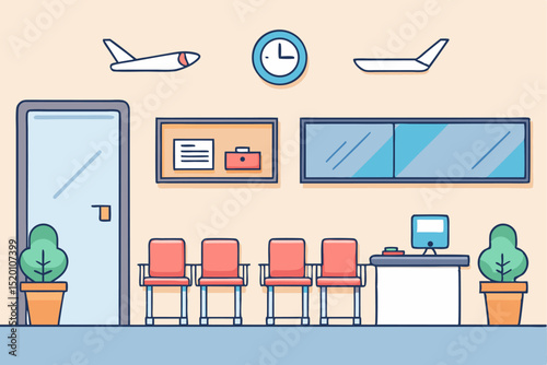 Waiting room, office space, appointment area, office decor, waiting area, office environment, patient waiting, office setup, waiting lounge, office atmosphere.