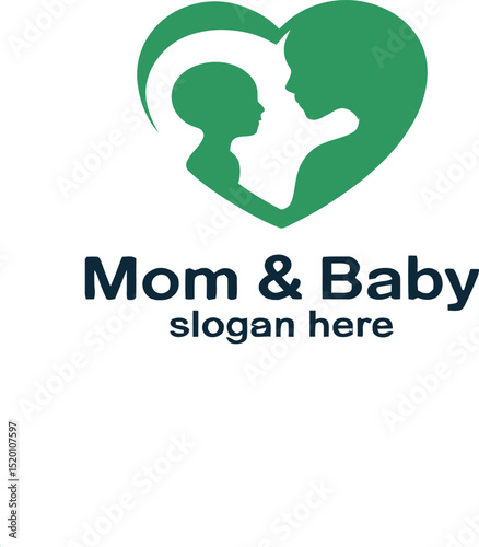 Tender mom and baby heart logo design perfect for pediatric clinics childcare businesses motherhood brands representing love care and family bonding