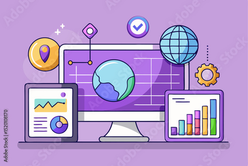Data analysis, global vision, workspace insights, work efficiency, global data, work progress, professional development, data - driven, work task, global management.