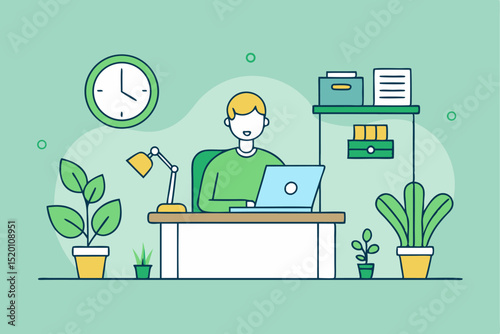 Individual office, efficient work, workspace productivity, work efficiency, personal task, work progress, professional development, efficient work, work management, productivity management.