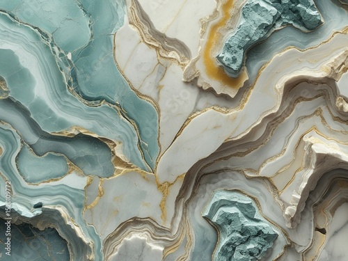 Polished onyx marble with high-resolution, aqua tone emperador marble

