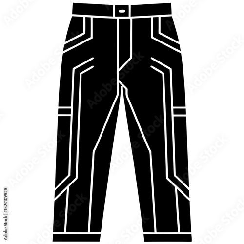 Futuristic Black Pants with Glowing Circuits – Vector Art