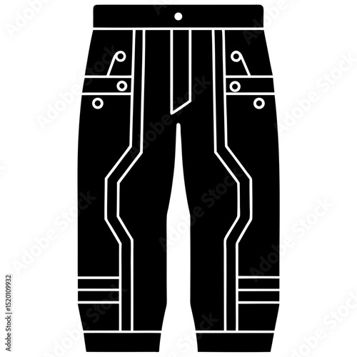 Futuristic Black Pants with Glowing Circuits – Vector Art