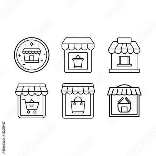 Modern Online Store Icon Vector for E-commerce and Web Design