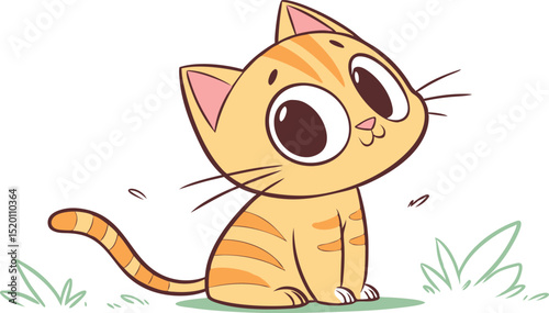 cat, cartoon, animal, kitten, vector, pet, illustration, feline, cute, kitty, mammal, domestic, fun, character, funny, art, pets, fur, tail, drawing, design, orange, animals, happy, smile