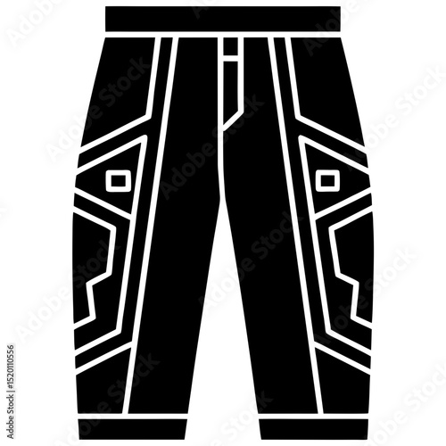 Techwear Pants with Neon Circuit Design – Vector on White