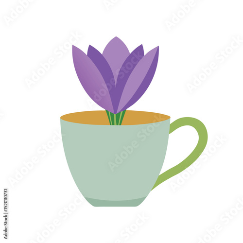 violet flower in a pot