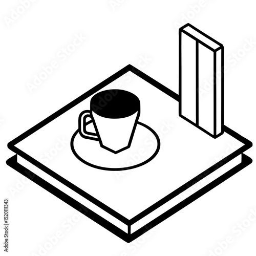Cup on book simple reading morning concept