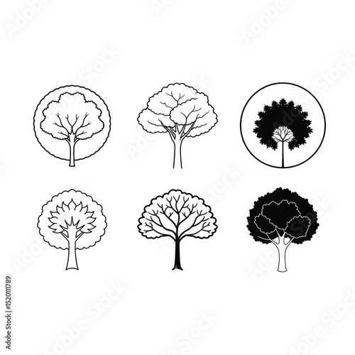 High-quality treetop view vector graphic for digital and print creative projects.