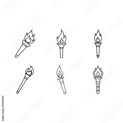 High-quality torch icon vector, perfect for digital designs, apps, and branding projects