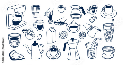 Vector hand drawn graphics for advertising, branding, posters and banners, funny cartoon illustrations, prints and stickers, brunch cafe , bakery concepts, specialty coffee shops  menu elements