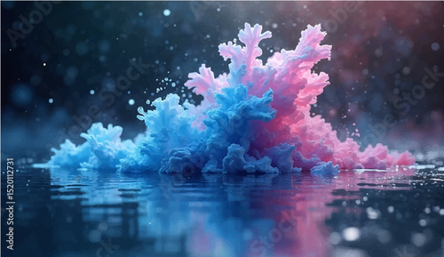 Vibrant abstract fractal with stars evokes a cosmic journey through nebulae and galaxies, perfect for a fantasy or science fiction backdrop