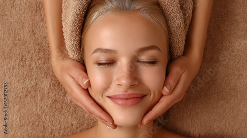 Young woman experiences calming massage treatment in a serene spa environment for relaxation and rejuvenation