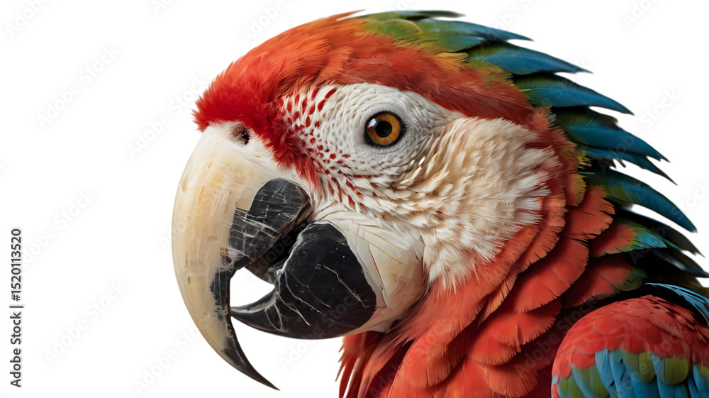 Fototapeta premium Closeup portrait of a colorful red macaw parrot