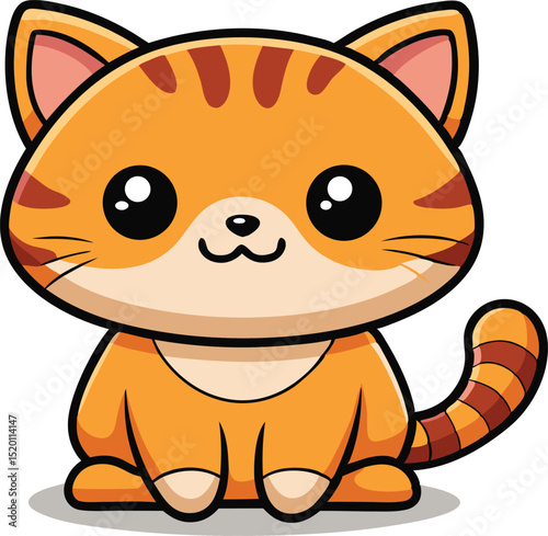 cat, cartoon, animal, kitten, pet, illustration, vector, kitty, fun, mammal, feline, cute, domestic, character, tail, smile, funny, art, drawing, comic, fur, pets, baby, paw, cheerful