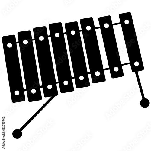 Black xylophone isolated on white background