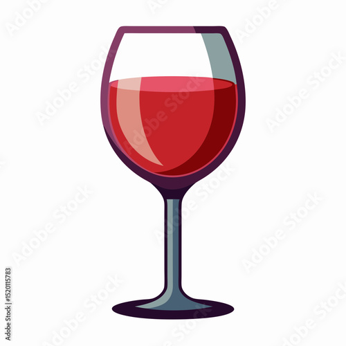 Glass of red wine isolated on white background