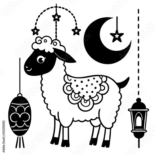 sheep and lamb vector
