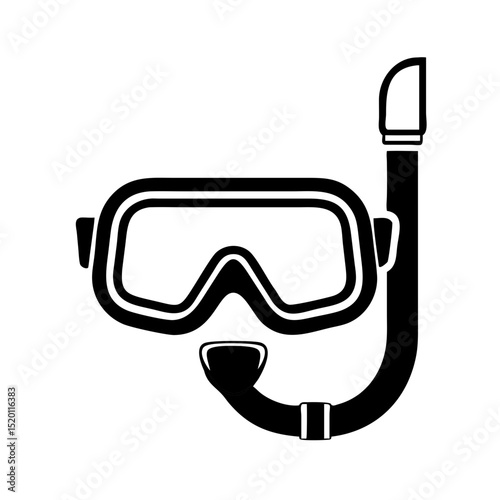 Diving mask and snorkel icon for beach activities concept