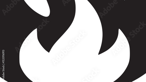 A black and white graphic illustration of a candle with a flame on a plain white background design