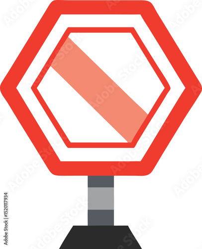 Isolated Traffic Stop Sign Graphic on White Background Road Safety and Transportation Symbol Illustration