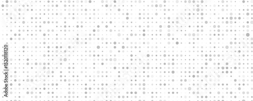 Minimal dotted grayscale background with halftone effect. Simple vector graphic pattern with grey dots on a white