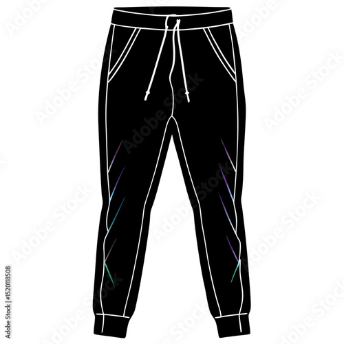 Holographic Joggers Vector on White