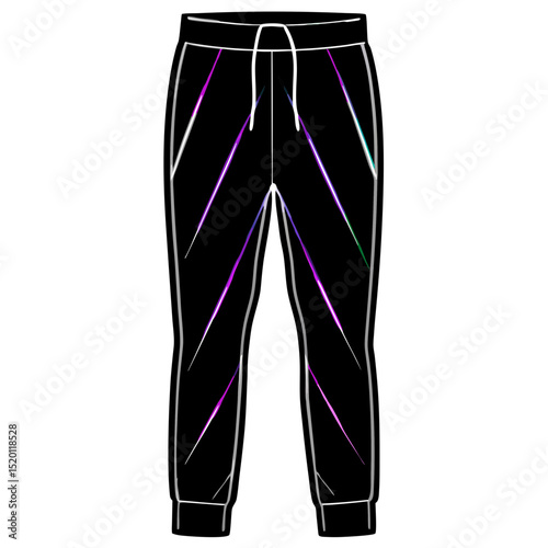 Holographic Joggers Vector on White