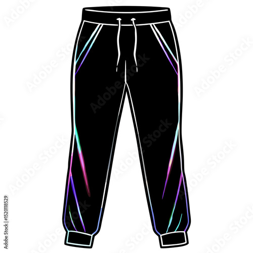 Holographic Joggers Vector on White