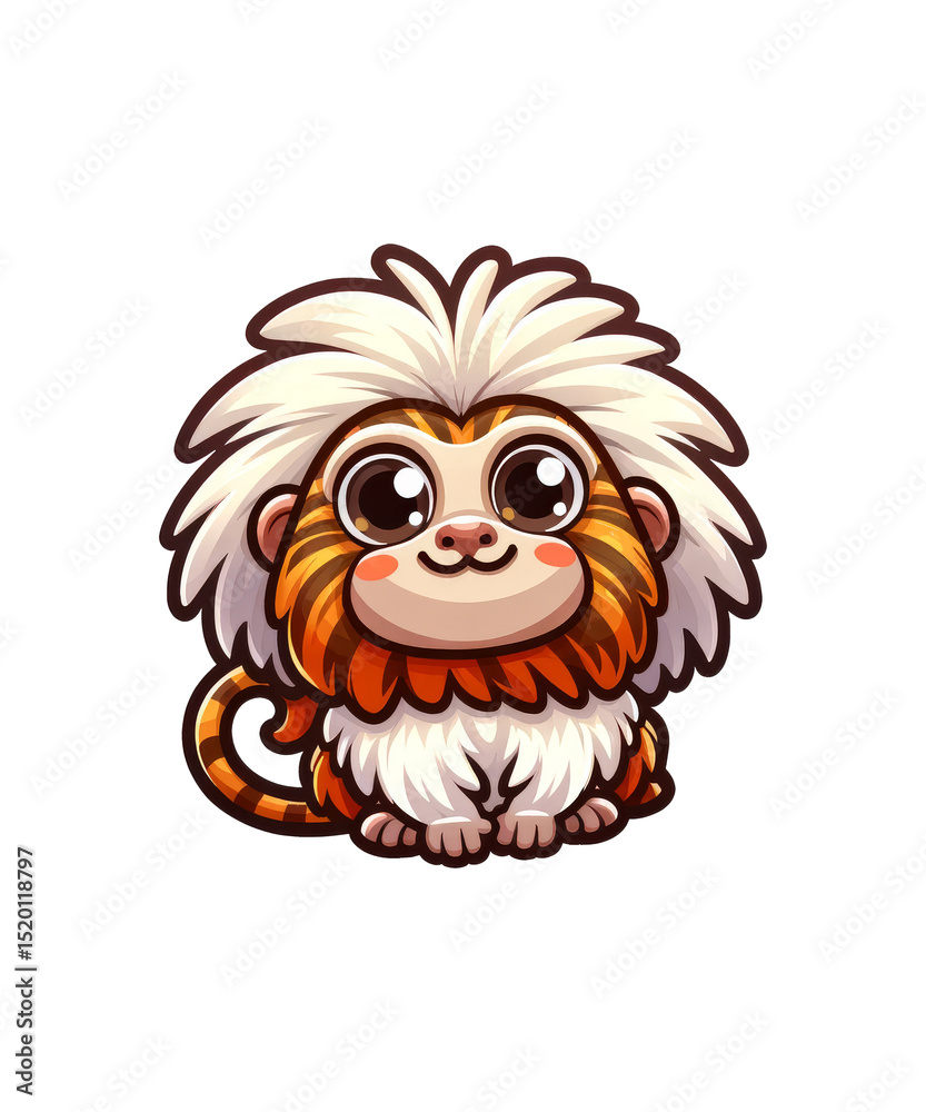 Fototapeta premium Cartoon lion head mascot with funny owl wings and a happy bird beak, vector animal character illustration