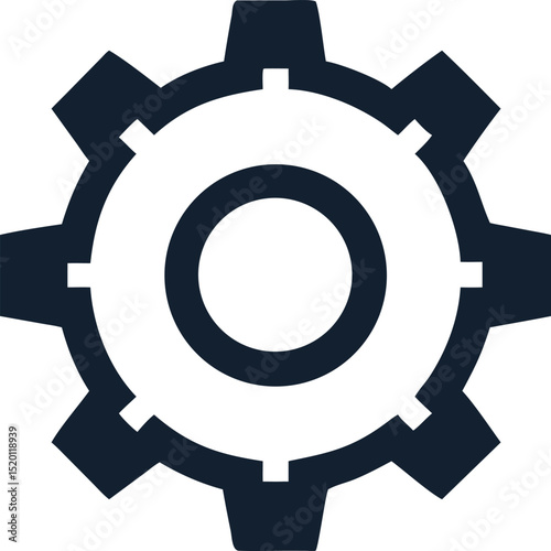Gear Icon Design Template with Customizable Colors for Technical Illustrations and Mechanical Engineering Projects Available in Vector Format for Easy
