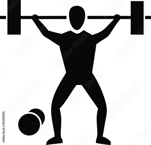 Man Lifting Barbell with Gym Bag and Health Food Illustration for Fitness and Healthy Lifestyle Concepts