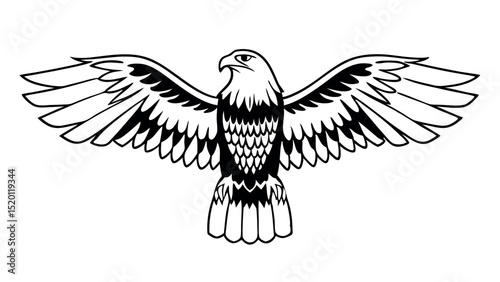 Military tribute with US flag and faith - Silhouette on white background

