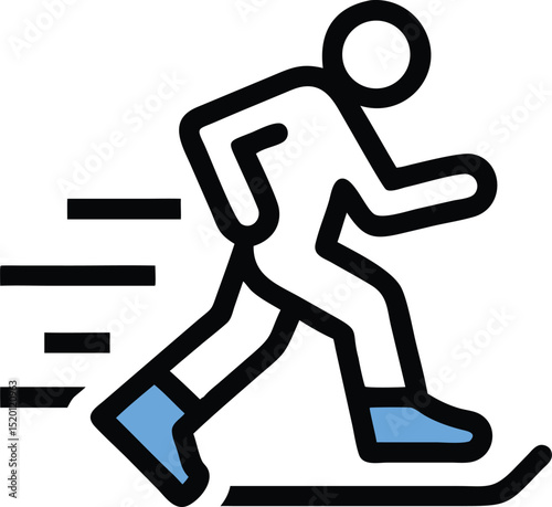 Dynamic Running Icon A Simple Flat Vector Illustration for Sports and Fitness Designs Available in Multiple Color Options for Versatile