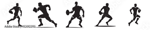 vector silhouette of rugby athlete