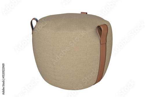 Lema Notch Pouf with Leather Handles 3D Model