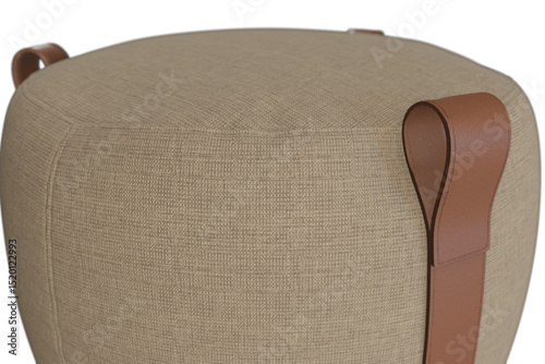 Lema Notch Pouf with Leather Handles 3D Model