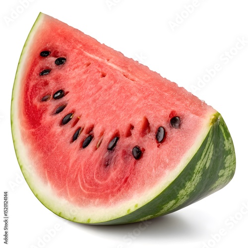 Fresh Watermelon Slice on a Transparent Background PNG Image File Juicy Summer Fruit Red Green