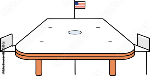American Diplomacy A Negotiation Table Illustration