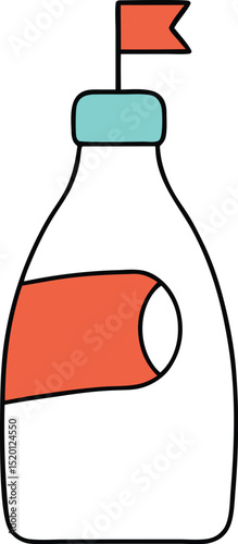 detergent bottle vector art on transparent background
