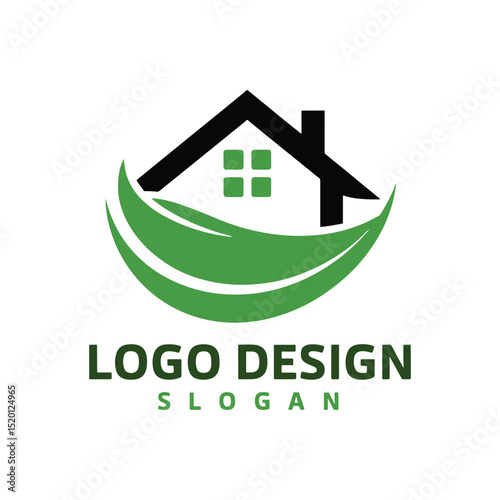 Real Estate Logo Design Vector, Home Silhouette Design, House Logo Design