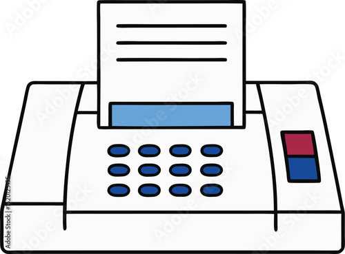 fax machine vector art on transparent background