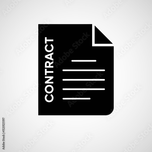 Document icon vector, Contract document icon, Agreement sign symbol